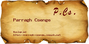 Parragh Csenge névjegykártya